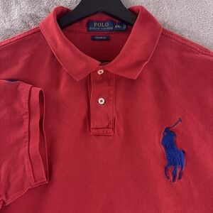 Polo Ralph Lauren Big Pony Polo Shirt Mens Size XXL Red‎ Embroidered Preppy